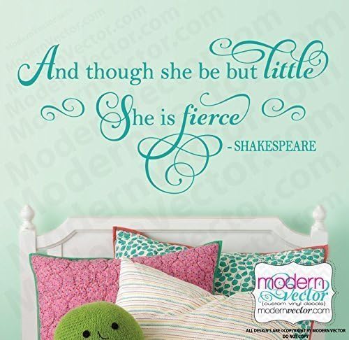 Shakespeare She Is Fierce Vinyl Wall Decal V2