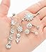 YOVORO 5PCS 14G 316L Stainless Steel Dangle Belly Button Rings for Women Navel Rings Curved Barbell Body Piercing S