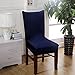 Knit Spandex Fabric Stretch Dining Room Chair Slipcovers Set of 4 Navy