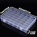 Outus 2 Pack 36 Grids Jewelry Dividers Box Organizer Adjustable Clear Plastic Bead Case Storage Container