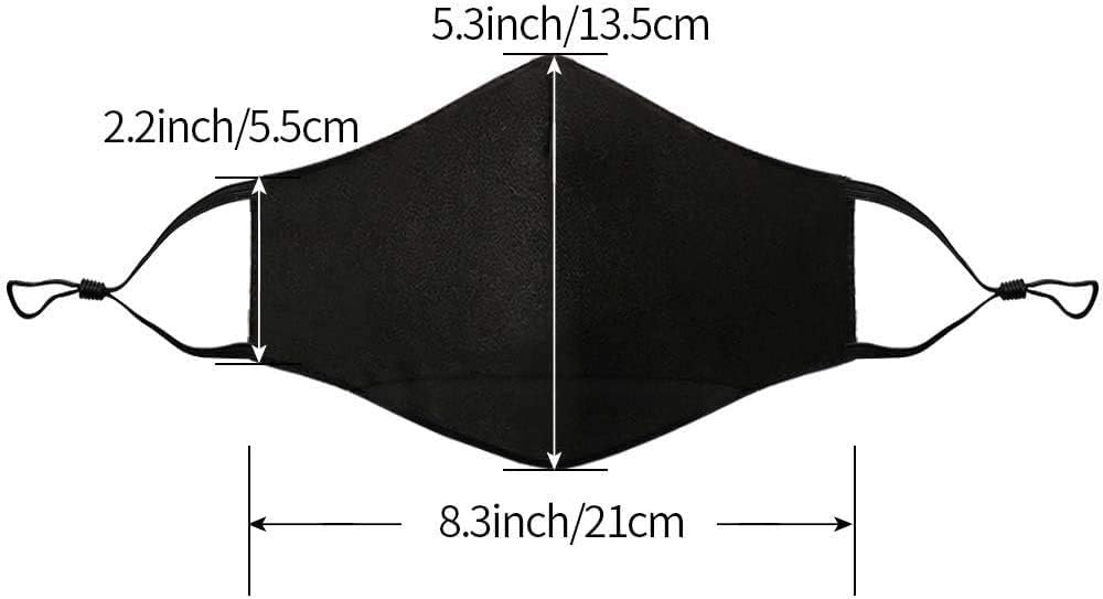 5 Pack Anti-fog Face Protective Shield with Nose Wire for Glasses Wearers,Breathable Cotton Face Guard with 10 Activated Carbon Filters for Adults,Haze Dust Face Covering for Outdoor Holiday Party - Image 4