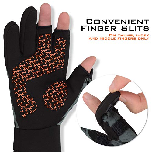 KastKing Mountain Mist Fishing Gloves - Cold Winter Weather Fishing Gloves - Fishing Gloves for Men and Women - Ideal as Ice Fishing, Photography, or Hunting Gloves(Blackout, Medium) KastKing Mountain Mist Fishing Gloves - Cold Winter Weather Fishing Gloves - Fishing Gloves for Men and Women - Ideal as Ice Fishing, Photography, or Hunting Gloves(Blackout, Medium)
