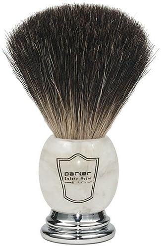 Parker 訳ありセール 格安 Safety Razor 100 黒アナグマシェービングブラシ 大理石のハンドル付き ブラシスタンドが含まれています 余分な緻密なブラシノット