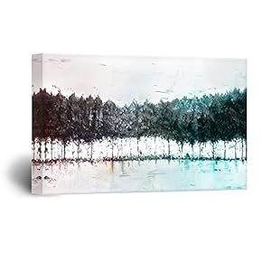 Canvas Print Wall Art - Colorful Trees Modern Home Art Stretched and Framed Ready to Hang (12" x 18")