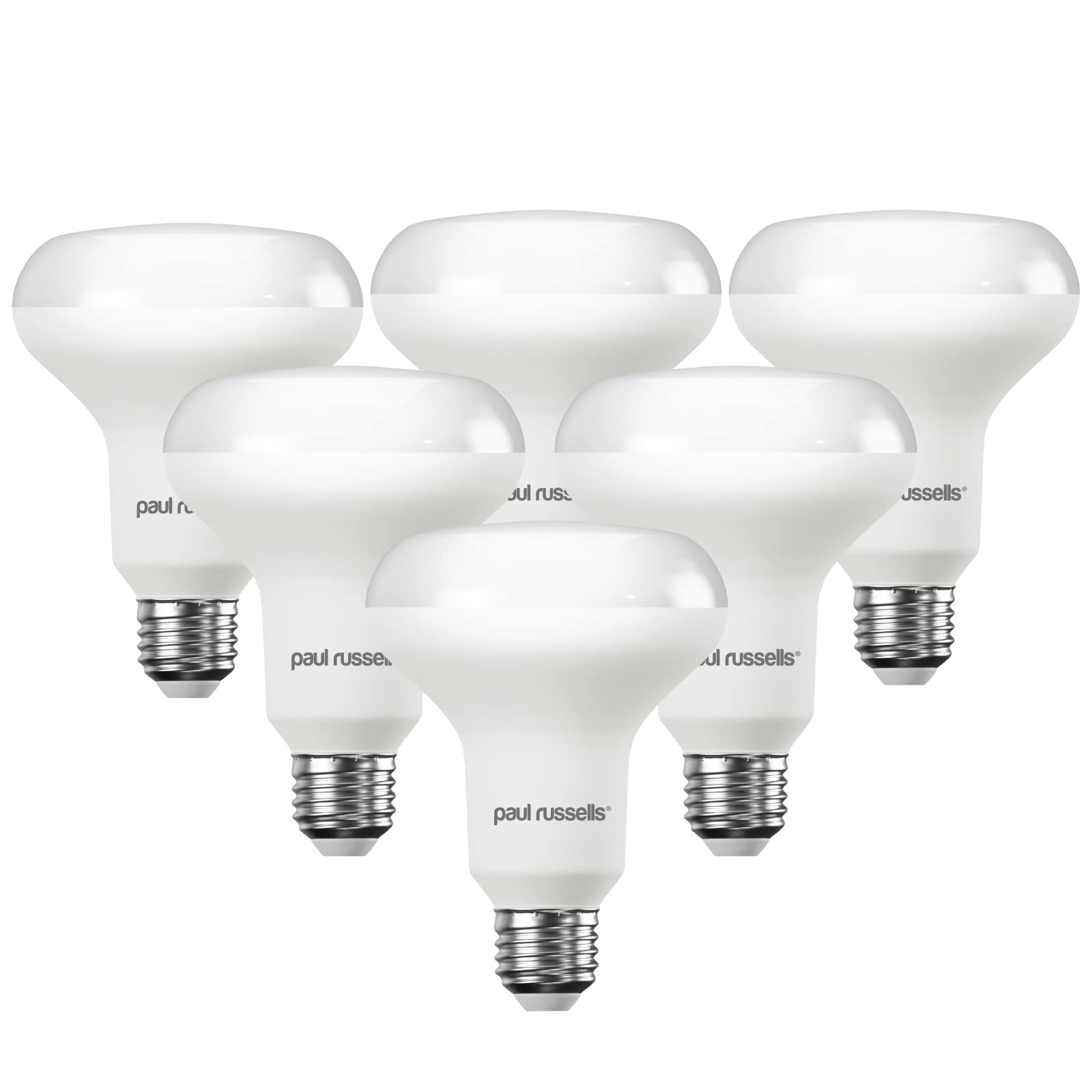 paul russells E27 Spotlight 11W LED Reflector R80 Light Edison Screw, 75w Equivalent Bulb, 1050 Lumen, 4000K Cool White, Frosted 120° Beam Angle ES Energy Saving Non-Dimmable Lightbulbs, 6 Pack