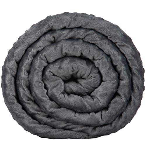 CoziRest Cooling Weighted Blanket - 20 lbs - 60x80" Queen Size - Cool Bamboo & Cozy Minky Dual-Sided Cover Included - Heavy Blanket for Adults from 190 - 240 lbs