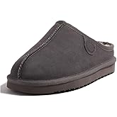 Fireside by Dearfoams Women’s Greta Genuine Shearling Clog Slippers, 100% Natural Suede Clogs for Outdoor & Indoor