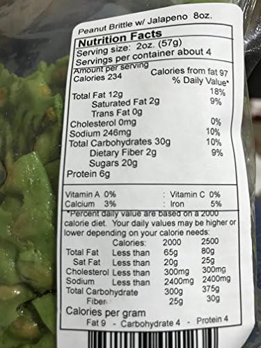 NUTS Family Owned JALAPEÑO Peanut Brittle 8 oz. NEW PACKAGING