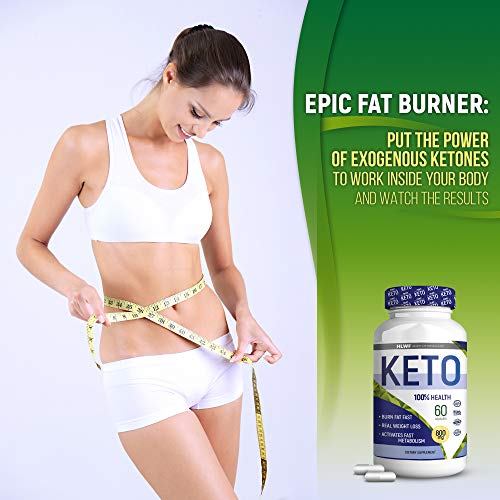 Keto Diet Pills - BHB Keto Capsules | Advanced Weight Loss Supplement | Ketogenic Carb Blocker and Natural Appetite Suppressant | Promotes Focus, Energy, Fat Burning/ 60 Keto Pills