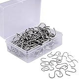 100 Pcs Stainless Steel 1 Inch S Hook Connectors KEY for Jewelry, Key Ring, Key Chain, Pet Name Tag, Wood Circles, Chain Hardware,Fishing Lure,and Key Ring Assembly
