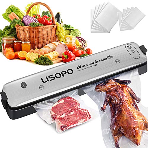 Vakuumiergerät, LISOPO Automatische Vakuumierer VAC245, Vakuumiergerät Folienschweißgerät für Trockene und Feuchte…