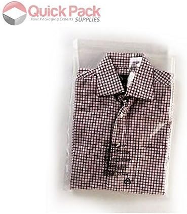 100 Pack - 10" x 12" Clear Polythene Plastic Clothing Garment Bags for T-Shi - Image 3