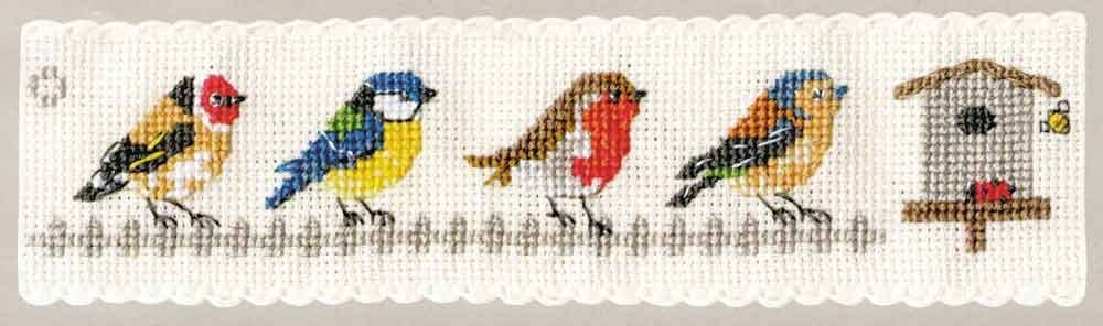 Textile Heritage Garden Birds Bookmark Cross Stitch Kit