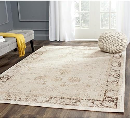 SAFAVIEH Vintage Collection Accent Rug - 2'7" x 4', Stone, Oriental Distressed Viscose Design, Ideal for High Traffic Areas in Entryway, Living Room, Bedroom (VTG117-440)