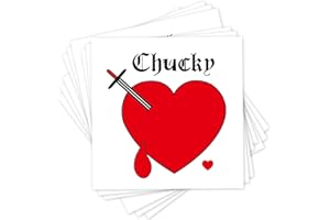 LEOARS Bride of Chucky Heart Tattoos, 9-Sheet Halloween Costume Temporary Tattoos Stickers, Fake Heart Tattoos For Women Halloween Party Costume Cosplay