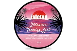 isletan intensive tanning gel peach, tanning gel for outdoor sun & tanning bed, 200g