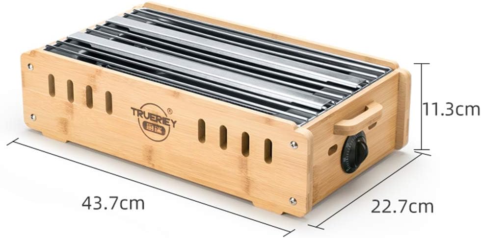 review Shelf Barbecue Grill, Electric Grill, Indoor and Outdoor use, Adjustable Temperature Regulator, Removable drip Tray and Spice Rack, Indoor Smoke-Free Electric Grill, Fast Heating and Easy to Clean