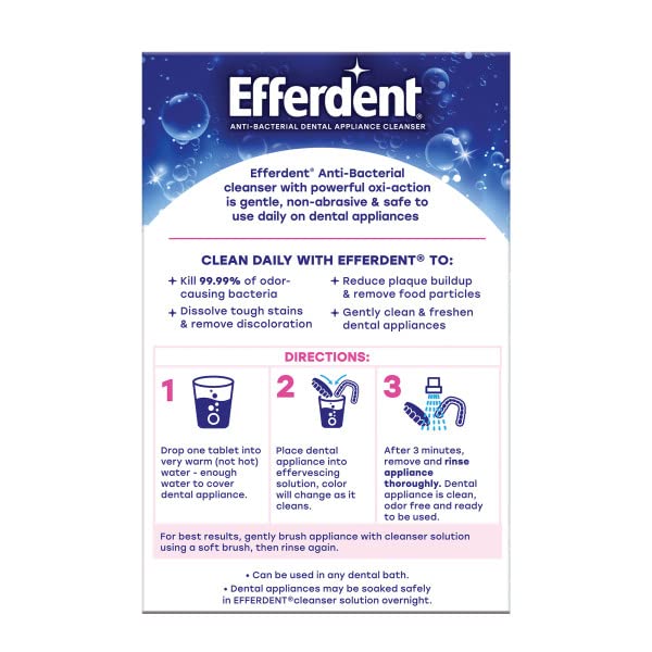 EFFERDENT DENTURE CLEANER TABLETS – DENTAL APPLIANCES, ALIGNERS, MOUTH GUARD, AND RETAINER CLEANER TABLETS, COMPLETE CLEAN, 126 COUNT