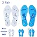 MindInsole Acupressure Magnetic Massaging Insoles - Massage Reflexology Plantar Fasciitis Pain Relief Silicone Insoles with Arch Support for Men and Women (White、Blue, 2 Pair US M:9.5-12.5 W:10.5-12)