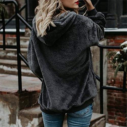 Liraly Pullovers For Women Plus Size Ladies Warm Fluffy Winter Top Hoodie Sweatshirt Hooded Pullover Jumper(Dark Gray A,US-6 /CN-M)