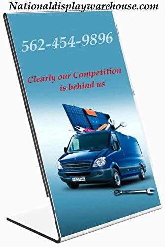 National Display Warehouse Sign Holder 8.5x11 Table Top Side Loading Slant Back Lot of 10