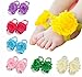 ZHW Baby Girls Infant Barefoot Sandal Shoes Foot Flowers Footwear(9 Pairs)