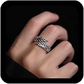 Andelaisi Boho Angel Wing Finger Ring Vintage Angel Feather Wrap Open Ring Gold Guardian Angel Ring Wing Adjustable Stacking Ring Jewelry for Women