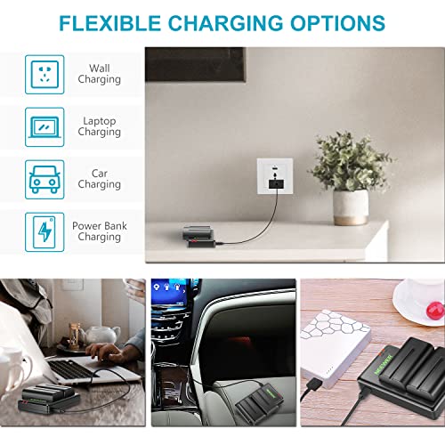 NEEWER NP F550 Battery Charger Set, Compatible with Sony NP F970 F750 F770 F960 F550 F530 F330 F570 CCD SC55 TR516 TR716 TR818 TR910 TR917 NEEWER LED Light/Monitor Camera Slider (2 One Pack, Black)