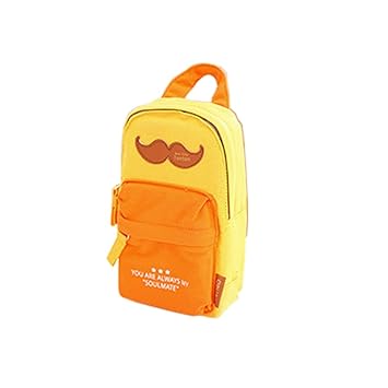 Amazon おしゃれ かわいい 大容量 ミニリュック型 ペンケース 黄