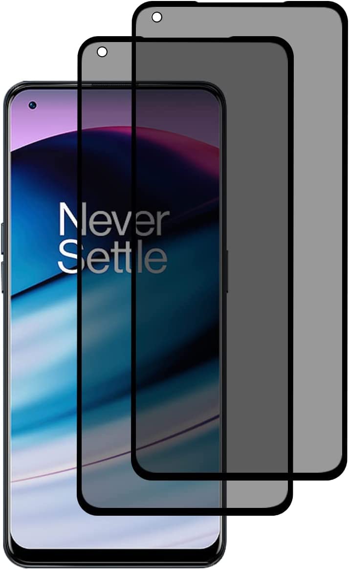 [2 Pack] Privacy Screen Protector Compatible with OnePlus Nord CE 2 Lite 5G, Privacy Tempered Glass Screen Protector, Anti-Peep 9H Hardness Tempered Glass, Anti-Spy Privacy Protector Film