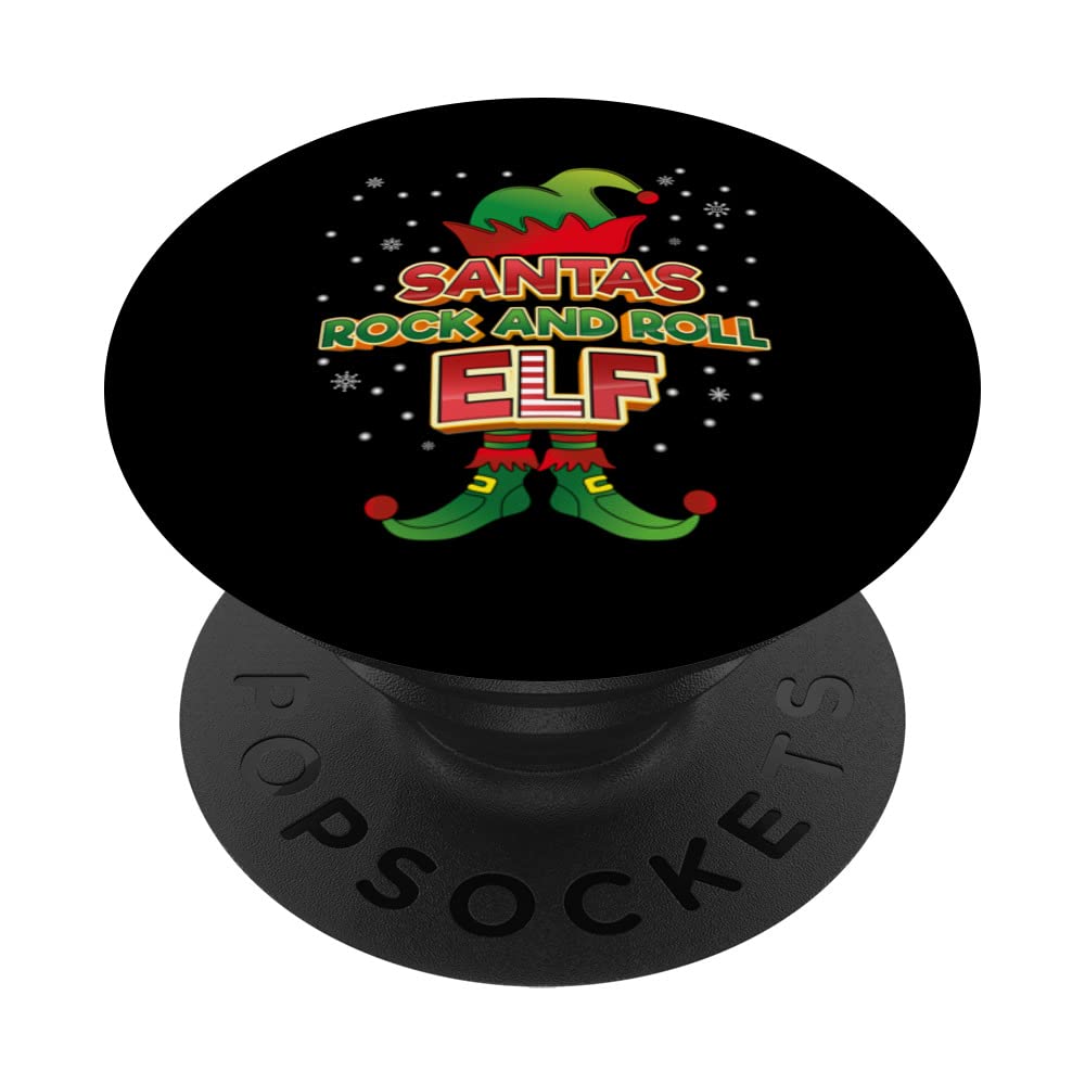 Rock And Roll Elf Christmas Matching Costumes X-Mas PopSockets Swappable PopGrip