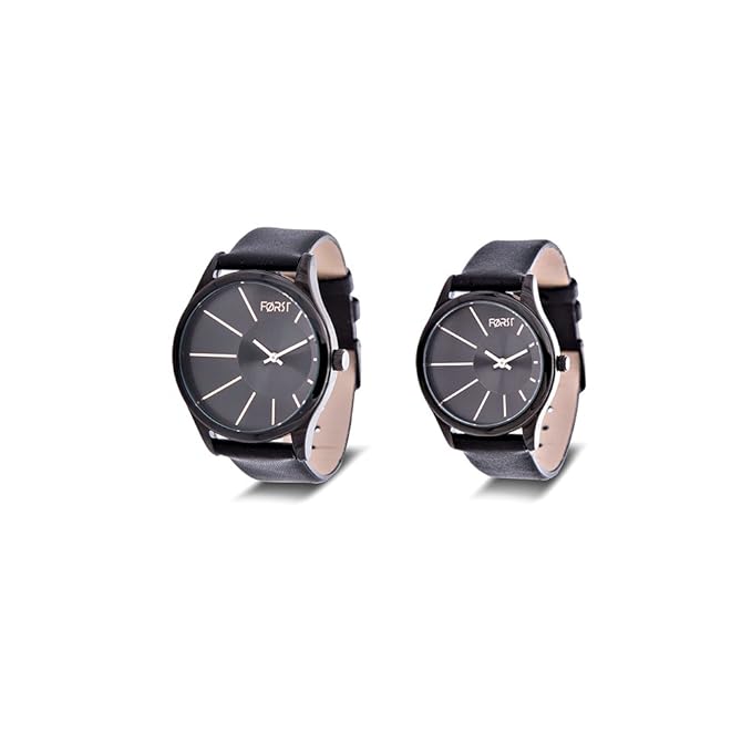Forst Leather Strap Couple Watch Set