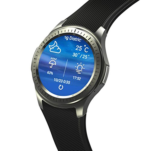 L@YC DM368 WiFi Heart Rate Monitoring Step Weather Forecast GPS Positioning 3G Android Smart Watch, Black