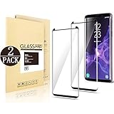 (Black)Samsung Galaxy S9 Plus Screen Protector, EcoPestuGo[2 Pack] Half Screen Tempered Glass Screen Protector [Case Friendly] [Anti-Scratch][Anti-Fingerprint][Bubble Free] for Samsung Galaxy S9 Plus