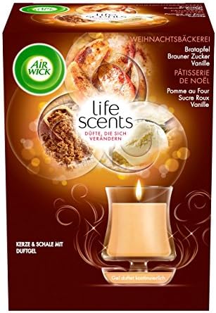 Airwick Life Scents Gel Christmas Cookies 130G Scented Candle & Bowl (Orange Blossom) Reed