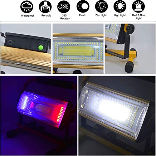 WOERD LED Baustrahler 100W Baulampe Arbeitsleuchte mit 6 Dimmstufe 360° Drehbare Halterung Bauscheinwerfer für Hof… – Bild 7