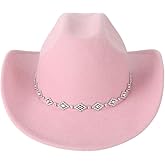 Verdusa Women's Western Cowboy Hat Rhinestone Wide Brim 2026 Cowgirl Hat
