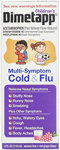 Dimetapp Children's Multi-Symptom Cold Flu Liquid Red Grape Flavor - 4 oz