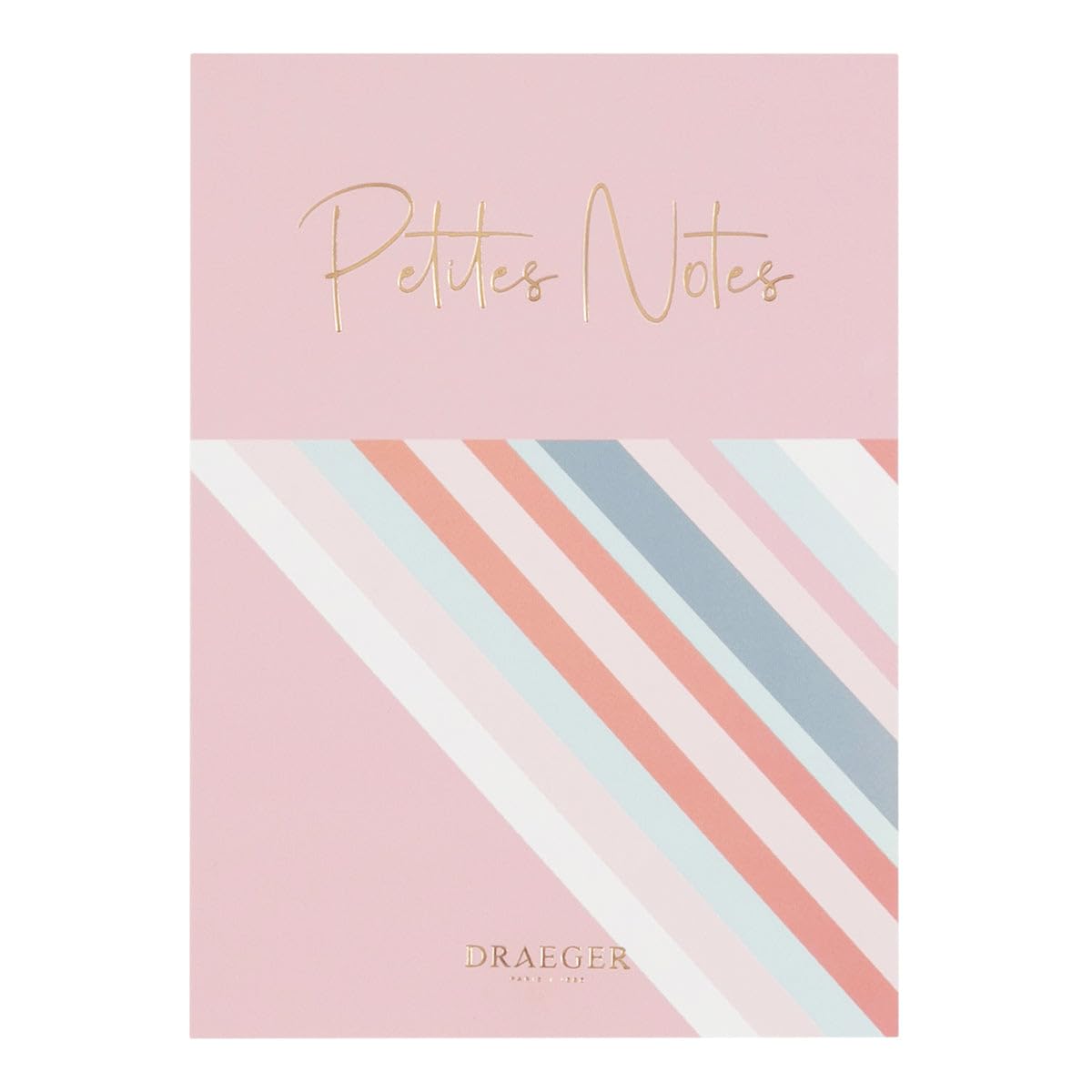 DRAEGER Paris – Pink Small Notes Notepad – Soft Cover with Gold Detailing – 13 x 18 cm – Vertical Opening – 100 Detachable Pages – FSC® Certified Paper – Ideal for Office, Home, School