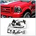Auto Dynasty Headlights Assembly Compatible with 1999-2004 Ford F-250 F-350 F-450 F-550 Super Duty Excusion, 4Pcs Halogen Headlamps Replacement w/Bumper Lamps, Smoked Lens Clear Corner