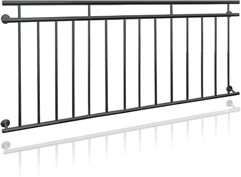 Ecd Germany French Balcony 184 X 90 Cm With 14 Filling Rods Anthracite Matt And Rough Anthracite Powder Coated Steel Balcony Railing Bar Railing Balcony Grille Amazon De Baumarkt