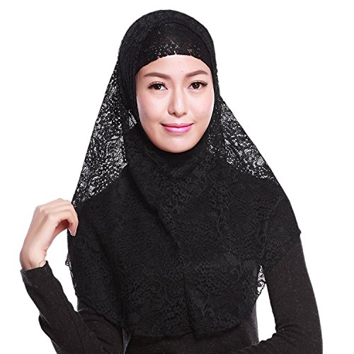 Cradlebeauty Fashion Women's Soft Floral Lace Moslem Islamic Hijab Shawls Neck Head...