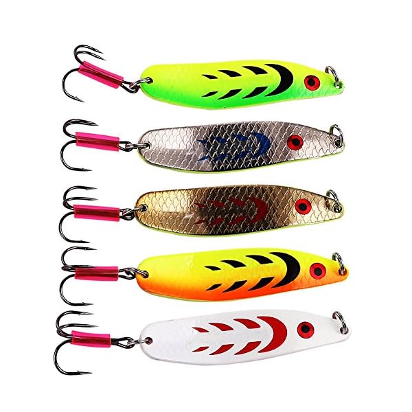 Sougayilang-Colorful-Hard-Spoon-Spinner-Fishing-Lures-Metal-Treble-Hooks-Baits-Pack-of-5pcs