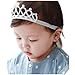 Gellwhu 2pcs Baby Girl Crown Headband Head Wrap Hair Band Headwear Gold Silver