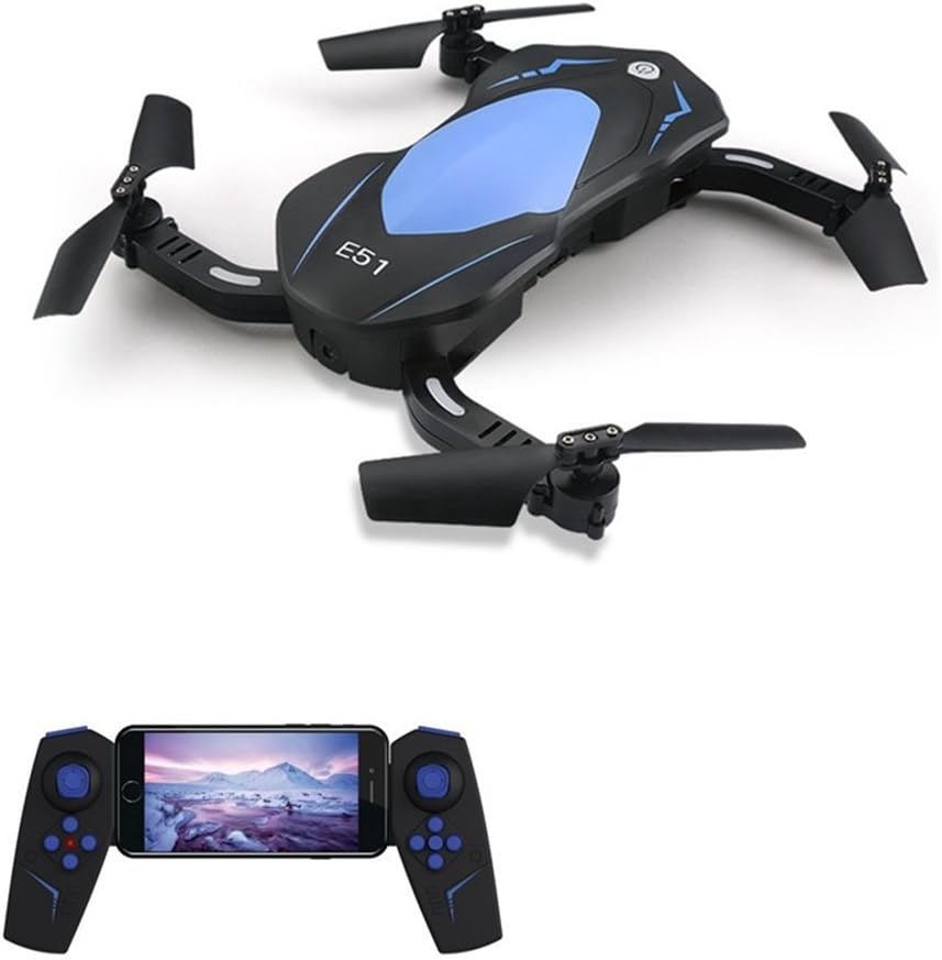 EACHINE Quadcopter With 720P HD Camera, E51 WiFi FPV Quadcopter Drone Foldable Arm Altitude Hold APP Control Selfie Pocket Drone RTF
