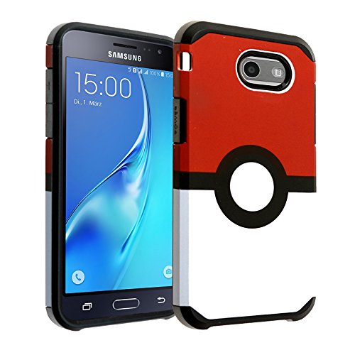 Galaxy J7 2017 Pokemon Go Case, Galaxy J7 2017(AT&T), Galaxy J7 Sky Pro, Galaxy J7 Perx Case DURARMOR Dual Layer Hybrid ShockProof Slim Fit Armor Cover for Galaxy J7 V 2017 Poke Ball
