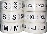 InStockLabels XS-XXL Color Coded Clothing Size Stickers 3/4 Inch 500 Stickers Per Size 3,000 Total Adhesive Stickers