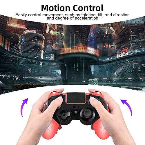 Wireless Controller for PS4, Proslife Game Controller for Playstation 4/Switch Gamepad Joypad with Gyro Axis and Dual Vibration-Red