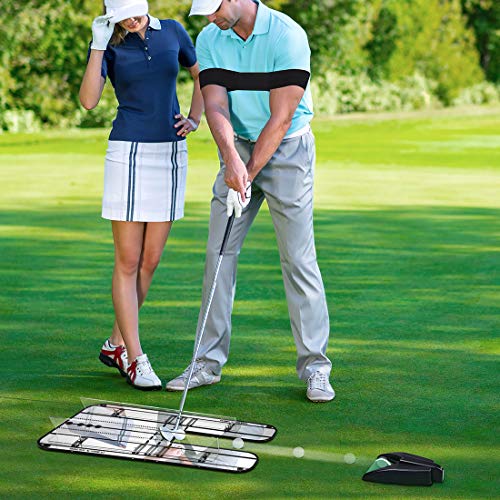 Ulalov 3 Pieces Golf Putting Alignment Mirror, Golf Training Aids for Beginner, Golf Putting Practice, Putting Golf Set with Putting Mirror, Golf Automatic Putting Cup, Arm Band