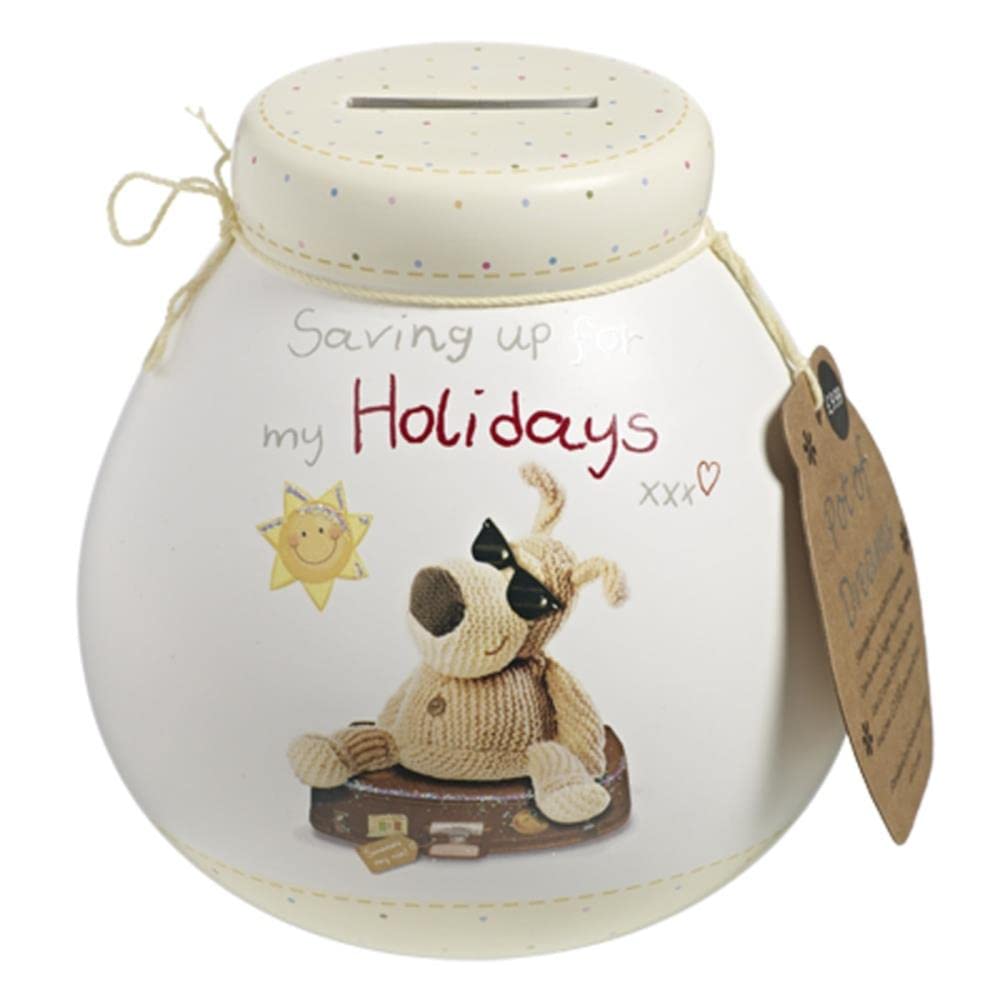 Boofle Store Save & Smash Hand Painted Teddy Handcrafted Ceramic Money Box | Eco Friendly & Recyclable Piggy Bank | one size White Color Piggy Bank | Pack of One